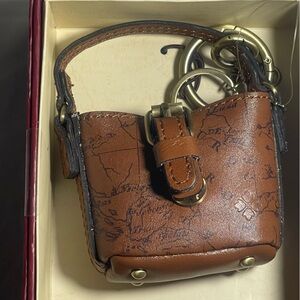 Patricia Nash Micro Bag Hangoff Leather Keychain Purse Charm Map Riot Rush